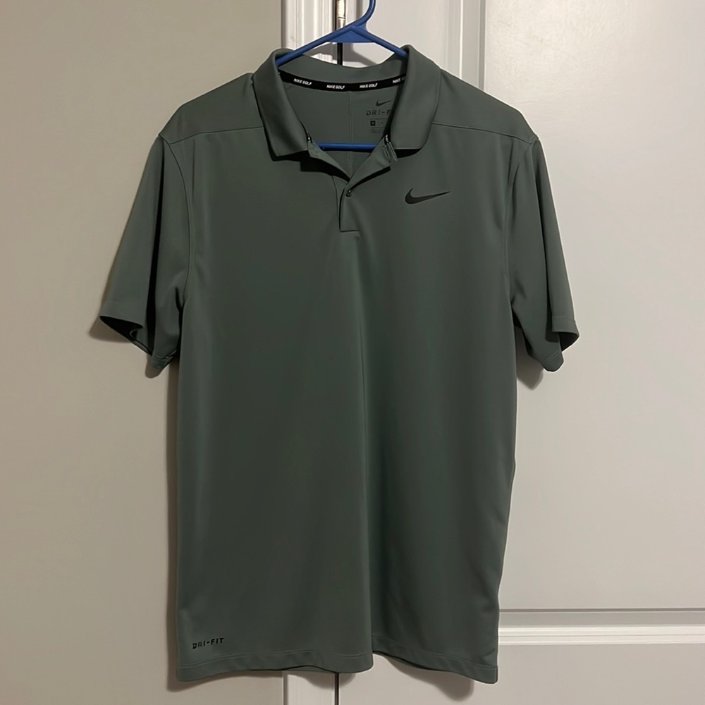 Mens olive Green Nike Golf polo